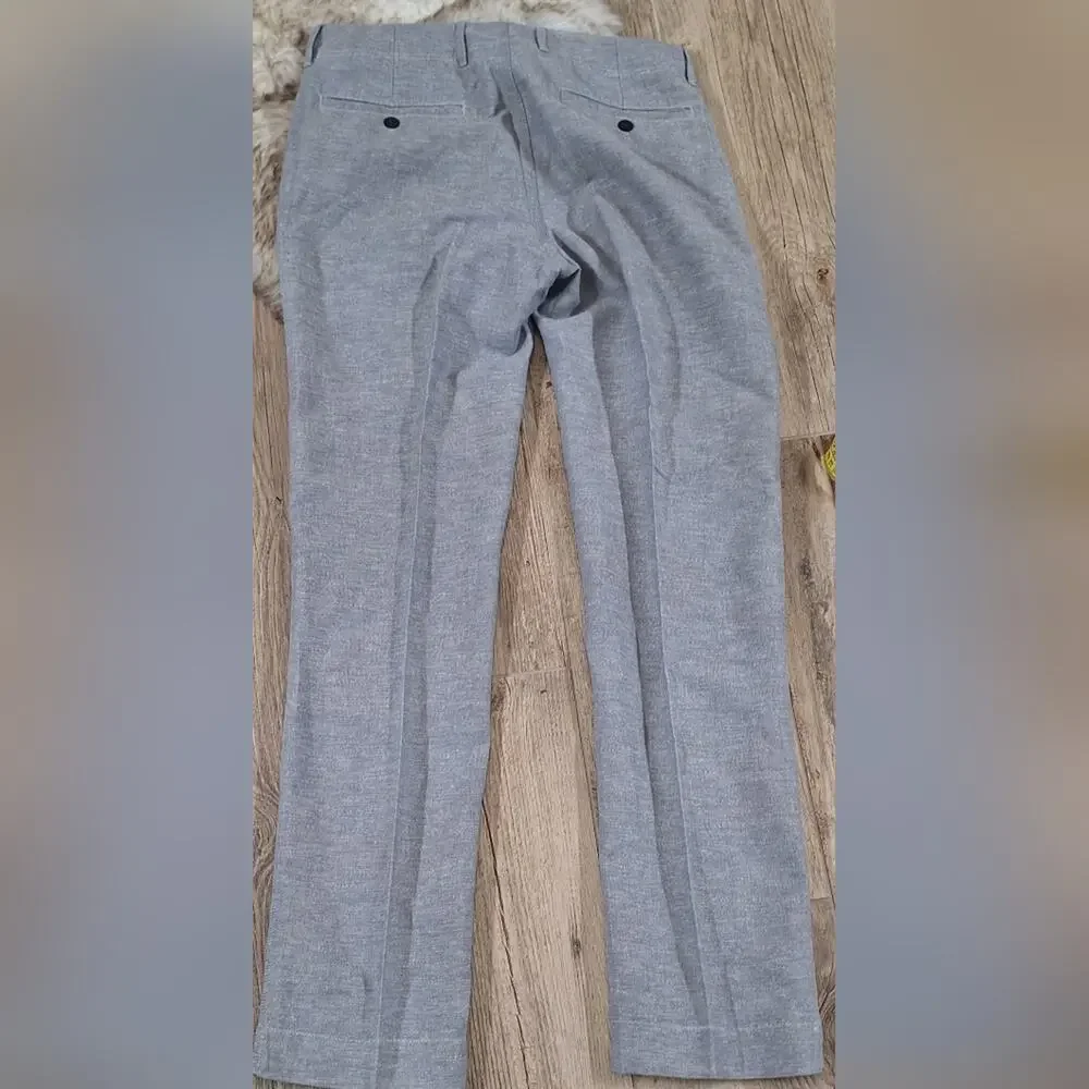 Banana Republic Gray Multiweave Linen Trousers Sz 33 #987
